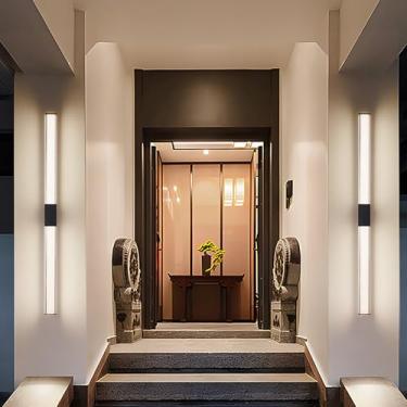 Imagem de Lâmpada de parede LED para ambiente externo quadrada preta IP65 resistente à água Lâmpada de parede acrílica para jardim de metal iluminação interna moderna de alumínio antracite arandela de parede