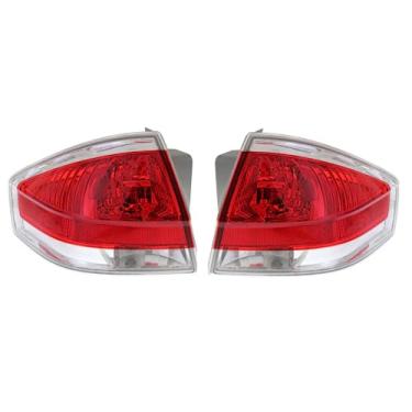 Imagem de Para Ford Focus 2009 2010 2011 luz traseira lado motorista e passageiro | Par | Lente clara e vermelha | Sedan | modelo S/SE/SEL | FO2800215, FO2801215 | 9S4Z13405D, 9S4Z13405B, 9S4Z13404D,
