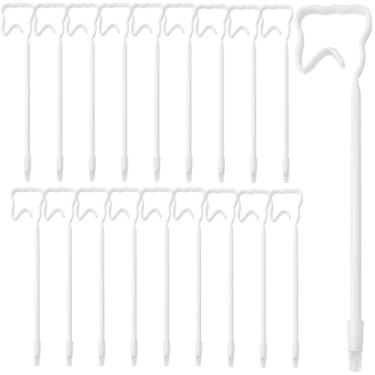 Imagem de Pacote com 12 canetas esferográficas brancas em forma de dente, tinta gel preta de 0,5 mm, presentes perfeitos para profissionais de odontologia, brindes de escritório, material escolar e de