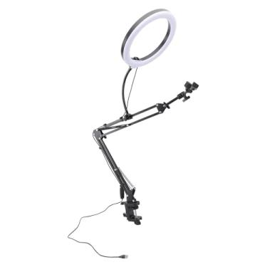 Imagem de Anel de Braçadeira Luz sobre o Anel da Cabeça do Telefone Leve Portador de Computadores de Desktop Transmissão Ao Vivo para Manicure de Maquiagem de Beleza