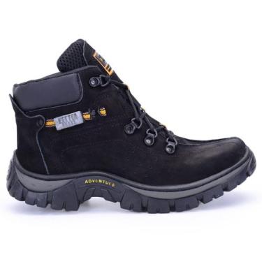 Imagem de Coturno Tenis Couro Masculino Preto Tamanhos Especiais Adventure - Ket