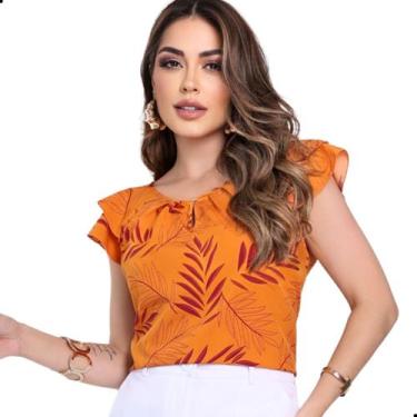 Imagem de Blusinha Crepinho Social Feminina Estampas Lindas - Look Modas Octavio