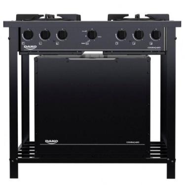 Imagem de Fogão Industrial Dako 4 Bocas Com Forno E Tripla Chama Preto