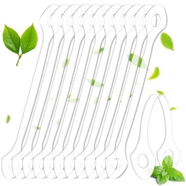 Imagem de Raspador de língua descartável de 50 unidades, limpador de língua de plástico para adultos e crianças, esfregão de língua para higiene bucal, promove hálito fresco