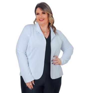 Imagem de Blazer Plus Size Feminino Neoprene Terninho Social G1 G2 G3 - MimallCe