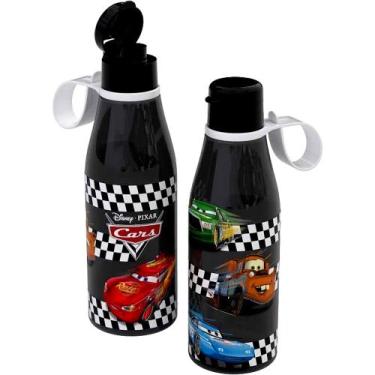 Imagem de Kit 2 Garrafinha do Relâmpago Mcqueen com tampa Abre Fácil 530ml - Pla