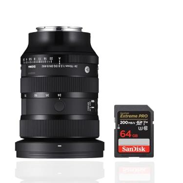 Imagem de Sigma Lente artística 24-70 mm F2.8 DG DN II, conjunto de montagem Sony E com cartão de memória SanDisk Extreme Pro SDXC UHS-I de 64 GB (2 itens)