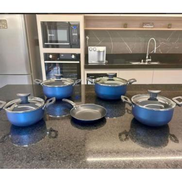 Imagem de Conjunto Jogo Panela Frigideira Teflon Antiaderente Caçarola