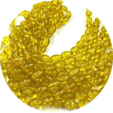 Imagem de Fio de Pedra Oval 14x10mm Amarelo Transparente 52un 80cm - Macall