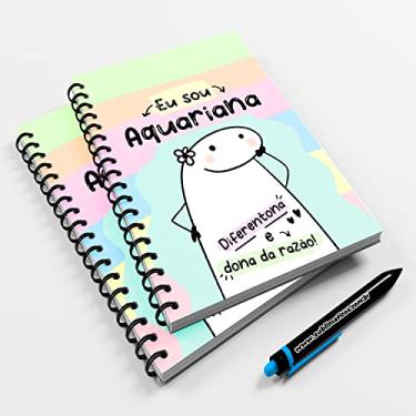 Imagem de Caderno Universitário 96fls Meme Flork Signo Aquariana