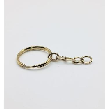 Imagem de Argola para Chaveiro 22mm Batida C/ Corrente Fina (100pçs) Cod1140 - D