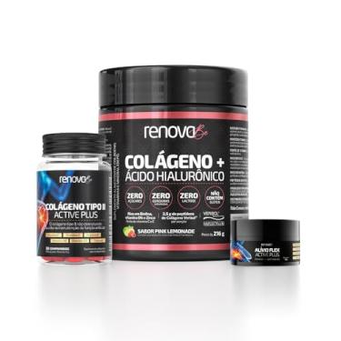 Imagem de Kit Colágeno Hidrolisado Verisol + Colágeno Tipo 2 para Osssos e articulações + Balm massageador Alivio Dores -Renova Be (216 gramas, Pink Lemonade)