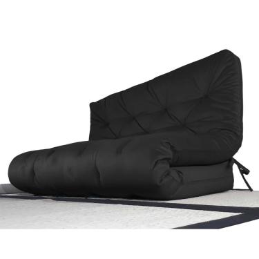 Imagem de Colchão Futon Casal Dobrável Sofa Cama Preto Acquablock