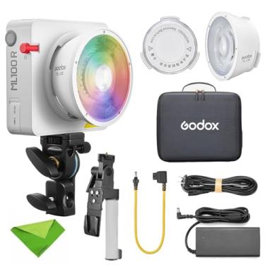 Imagem de Godox ML100R Kit1 Luz de vídeo LED colorida CCT 1800K-10000K Modo FX 14 CRI ≈ 95 TLCI ≈ 95, para fotografia diária de retratos, fotos externas móveis e iluminação interna