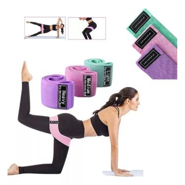 Imagem de 3 Faixas Elásticas Fisioterapia Agachamento Pilates Yoga Fit