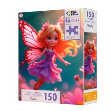 Imagem de Quebra Cabeça Fadinha 150 Peças Infantil +4 Anos Estimula Concentração Pais e Filhos