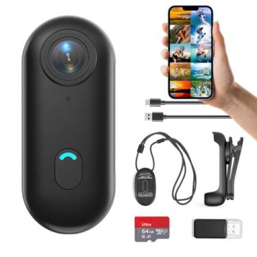 Imagem de Câmera de ação FOUKWAKC H7 64GB 1080P 35,5 g com cordão magnético