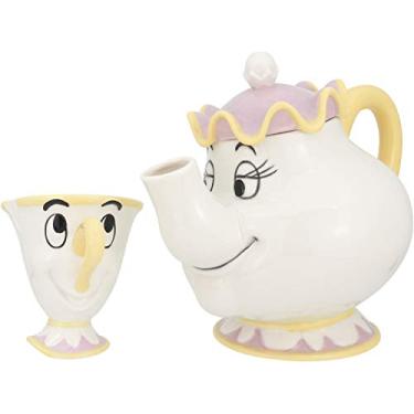 Imagem de Conjunto de chá Sunart Disney SAN2704 A Bela e a Fera Mrs. Pot and Chip (bule de chá, conjunto de xícara de chá, caixa), bule de chá, A Bela e a Fera, mercadorias, estatueta, interior da Disney