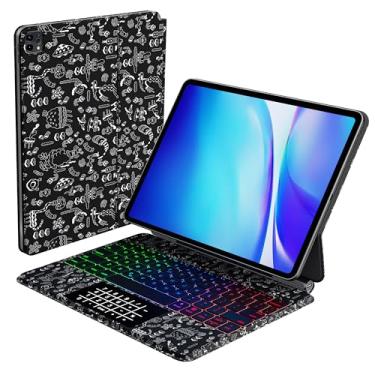 Imagem de Kolude Capa com teclado para iPad Air de 11 polegadas M2/M3 e iPad Pro 11 polegadas (1ª/2ª/3ª/4ª geração) e iPad Air 4ª/5ª geração 11 polegadas Magic capa com teclado magnético multi-trackpad 7 cores