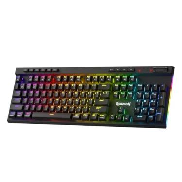 Imagem de Teclado para Jogos Redragon K580 PRO, RGB Sem Fio, Mecânico, 3 Modos, 104 Teclas, Troca a Quente, Controles de Mídia Dedicados, Gravação Macro Integrada, Interruptor Vermelho Linear