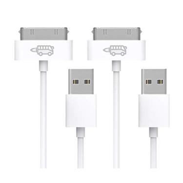 Imagem de RocketBus Pacote com 2 cabos de transferência de dados para carregamento USB Sync para uso com modelos antigos Apple iPhone 3 3G 3GS 4 4S iPod 4G 4ª geração iPad mais antigo 1ª 2ª 3ª gerações
