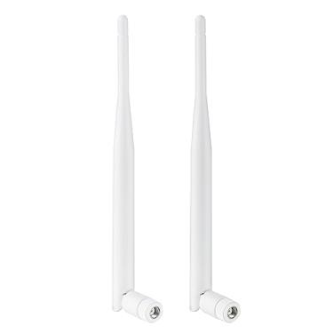 Imagem de Antena WiFi de banda dupla 2,4GHz 5GHz 9dBi com conector macho PR-SMA para câmera de segurança Reolink, gravador DVR, roteador WiFi, monitor de vigilância (pacote com 2), Eifagur