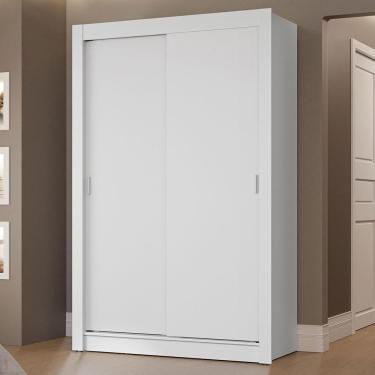 Imagem de Guarda-roupa Solteiro 2 Portas De Correr 2 Gavetas Branco Vivare Madesa Branco