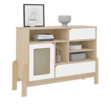 Imagem de Buffet 1 Porta 2 Gavetas Nature Naturale/branco Artely Naturale/branco