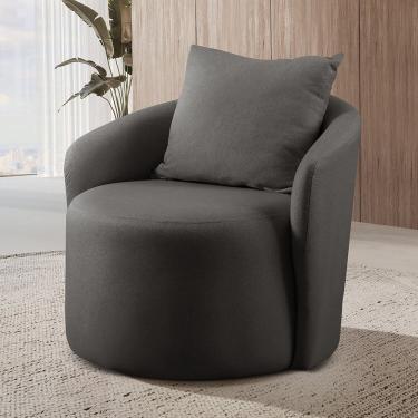 Imagem de Poltrona Decorativa Para Sala De Estar Redonda Califórnia Preto