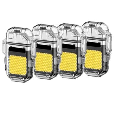 Imagem de Isqueiro Portátil Recarregável USB com Luz LED – Esqueiro Impermeável e Multifuncional (4PCS)