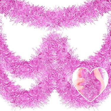 Imagem de Mebiornt Guirlanda De Enfeites Natal Com Torção Metálica Rosa Macaron - 15 M X 5 Cm Cenário Parede Para Festas Véspera Natal, Ano Novo E Dia Dos Namorados