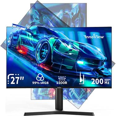 Imagem de InnoView Monitor Gamer Curvo De 27" Com Resolução 200 Hz E Altura Ajustável, Tela 99% Resolução, 1080P, Para Computador Pc Gamer, Alto-Falantes Usb Dp Hdmi Integrados Jogos