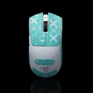 Imagem de Hokeyio Fita aderente para Razer Viper V3 Pro - antiderrapante, controle aprimorado, resistência ao suor, melhora a aderência FPS Gaming e a proteção do mouse [pré-corte] Printsteam Cyan