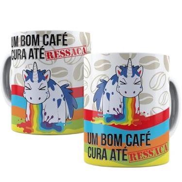 Imagem de Caneca Porcelana - Unicornio um bom café cura até ressaca