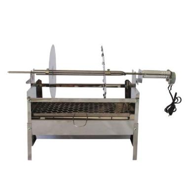 Imagem de Churrasqueira com Grelha Portátil Espeto Giratório Carrossel 16 Espeto