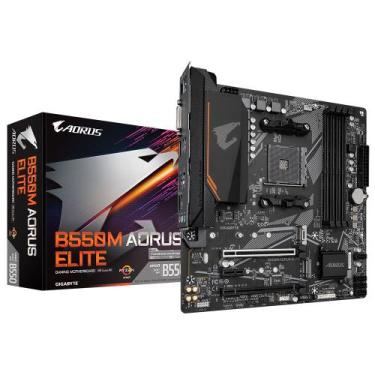 Imagem de Placa-Mãe Gamer Gigabyte B550M AORUS Elite AM4 AMD B550 Micro-ATX DDR4