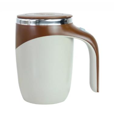 Imagem de Caneca Mixer Elétrica De Inox E Plástico Com Tampa 400ml (Marrom)