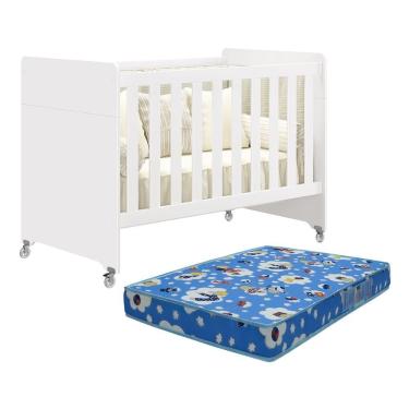 Imagem de Berço Evolution 4 Em 1 Branco Fosco Com Colchão Baby Physical - Reller Móveis Branco Fosco