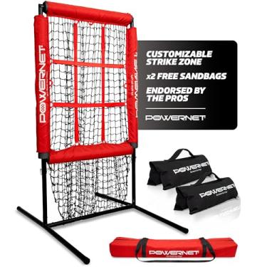 Imagem de PowerNet Alemão Marquez Pitching Zone Pro | Alvo de Pitch de 9 Bolsos | Treinador Portátil Personalizável Strike Zone | Beisebol Softbol | Dimensões Realistas Da Zona de Ataque | 2 Sacos de Areia Grát