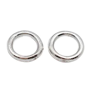 Imagem de Anéis de salto fechados de liga B.D artesanal 500 peças anéis de salto redondos soldados de platina argolas de conector de metal para chainmail DIY joias chaveiro fabricação 7 x 1 mm, orifício 4,5 mm