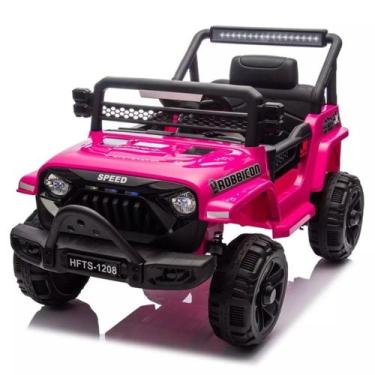 Imagem de Mini Carro Elétrico Infantil Jeep Vermelho 12V Unitoys, Rosa