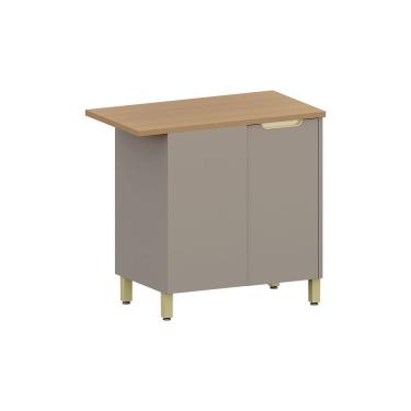 Imagem de Balcão De Canto Reto 90cm 1 Porta Com Tampo Lumina Luciane M Cinammon/cinammon