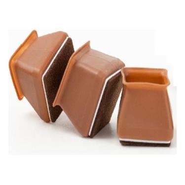 Imagem de Kit 16 Protetor Pezinho Cadeira Com Feltro Para Pé Quadrado - Geoprote