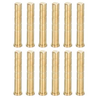 Imagem de PATIKIL Inserção de latão de flecha de tiro com arco de 100 grãos, 12 pacotes de parafuso de inserção de seta de cobre para flechas de carbono de 0,244/6,2 mm