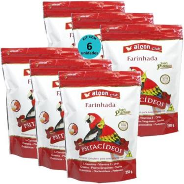 Imagem de Alcon club farinhada psitacídeos 250g super premium kit com 6