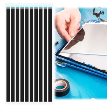 Imagem de 20 peças de fita de reparo LCD para tela de telefone, fita adesiva, tela de laptop, fitas dupla-face para substituição de tela de LED, fitas elásticas de aba preta, adesivo de fácil elasticidade para