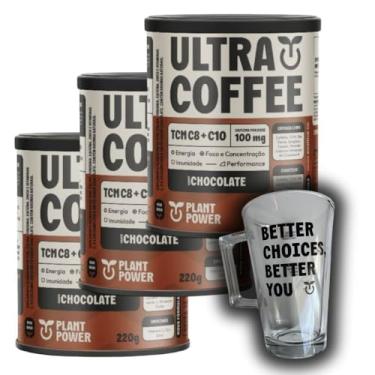 Imagem de Kit Ultracoffee Plant PowerChocolate 3x 220g e Caneca