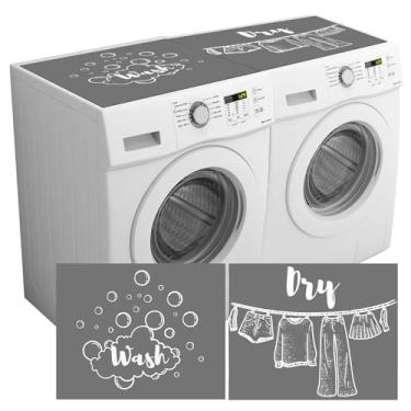 Imagem de Teenyyou 2 peças de capas de máquina de lavar e secar roupa protetor superior tapete antiderrapante capa de máquina de lavar à prova de poeira secagem rápida almofada protetora contra poeira para