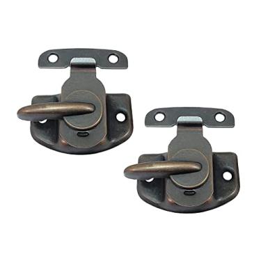 Imagem de QCAA Cam-Action Trava e suporte para janelas com faixa, cobre antigo, pacote com 2, feito em Taiwan