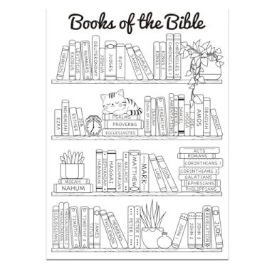Imagem de 5 Peças Autocolante Rastreador Livros Bíblia, Autocolante Estante Livros Bíblia Cristã Engraçado Rastreador Leitura Bible Autocolantes Painel para Organização Bible Rastreio Estudo Escrituras